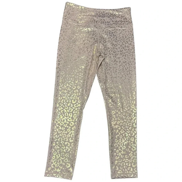 ZYIA‎ Gold Leopard Light n Tight High Rise 7/8 Leggings Size 8-10 Large - Picture 1 of 4
